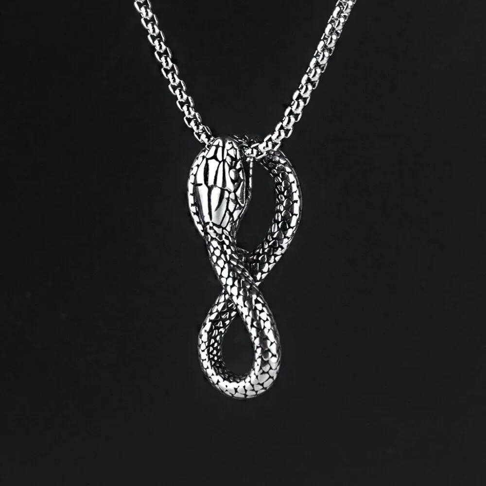Punk Wind Snake King Necklace for Men, BL55590011
